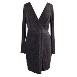 Guess metallic stripe wrap dress